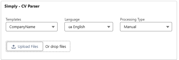 CV Parser upload form: Manual processing on candidate profile
